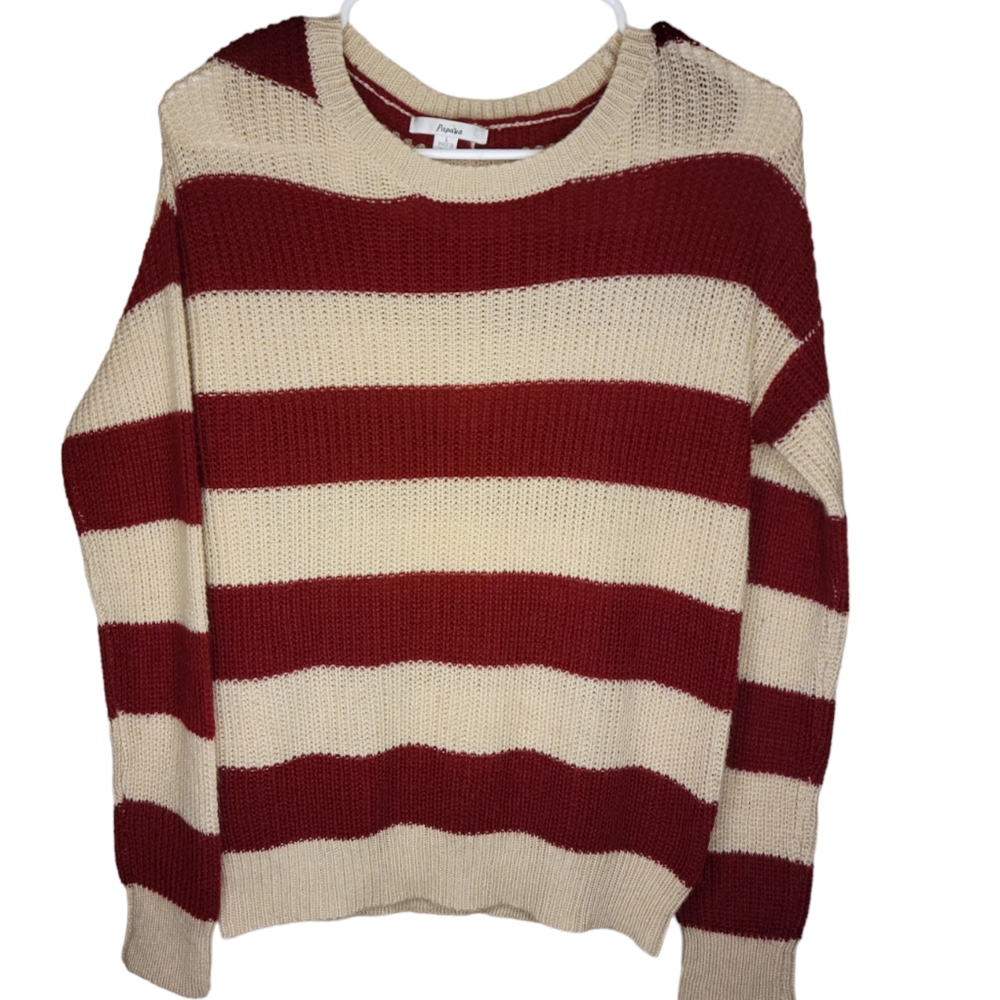 Papaya Womens red/beige pullover sweater size L